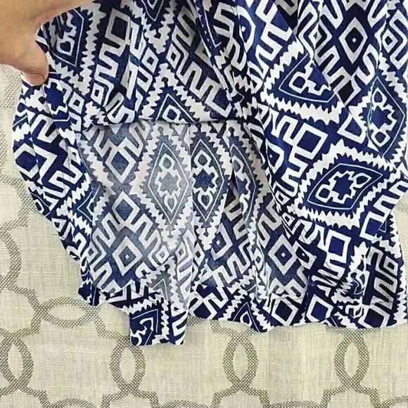 VLD Sleeveless Draped Neckline Geomatic Print Mini Dress S -391/6 - Picture 8 of 9